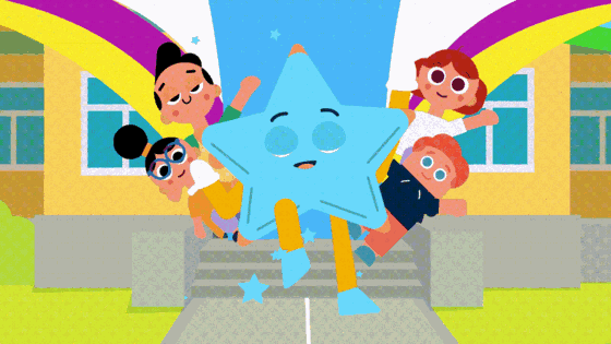 Animated story lesson playing inside the Fluently app